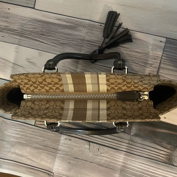 Coach 19920 Legacy Signature Striped Rory Satchel *Vintage EUC* - Picture 4 of 14
